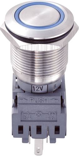 LAS1-BGQ-11E/B/12V Vandalismusgeschützter Drucktaster 250 V/AC 5 A 1 x Aus/(Ein) IP6