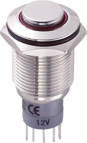 TRU Components 701847 LAS2GQH-11ZE/R/12V/N/P Vandalismusgeschützter Druckschalter 250 V/AC 3 A 1 x