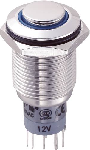 LAS2GQH-22ZE/B/12V/S/P Vandalismusgeschützter Druckschalter 250 V/AC 3A 2 x Ein/Ein