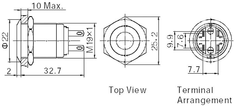 TRU COMPONENTS TC-8904664 Vandalismusgeschützter Drucktaster 250 V/AC 5A 1 x Aus/(Ein) tastend Grün IP65 1St.