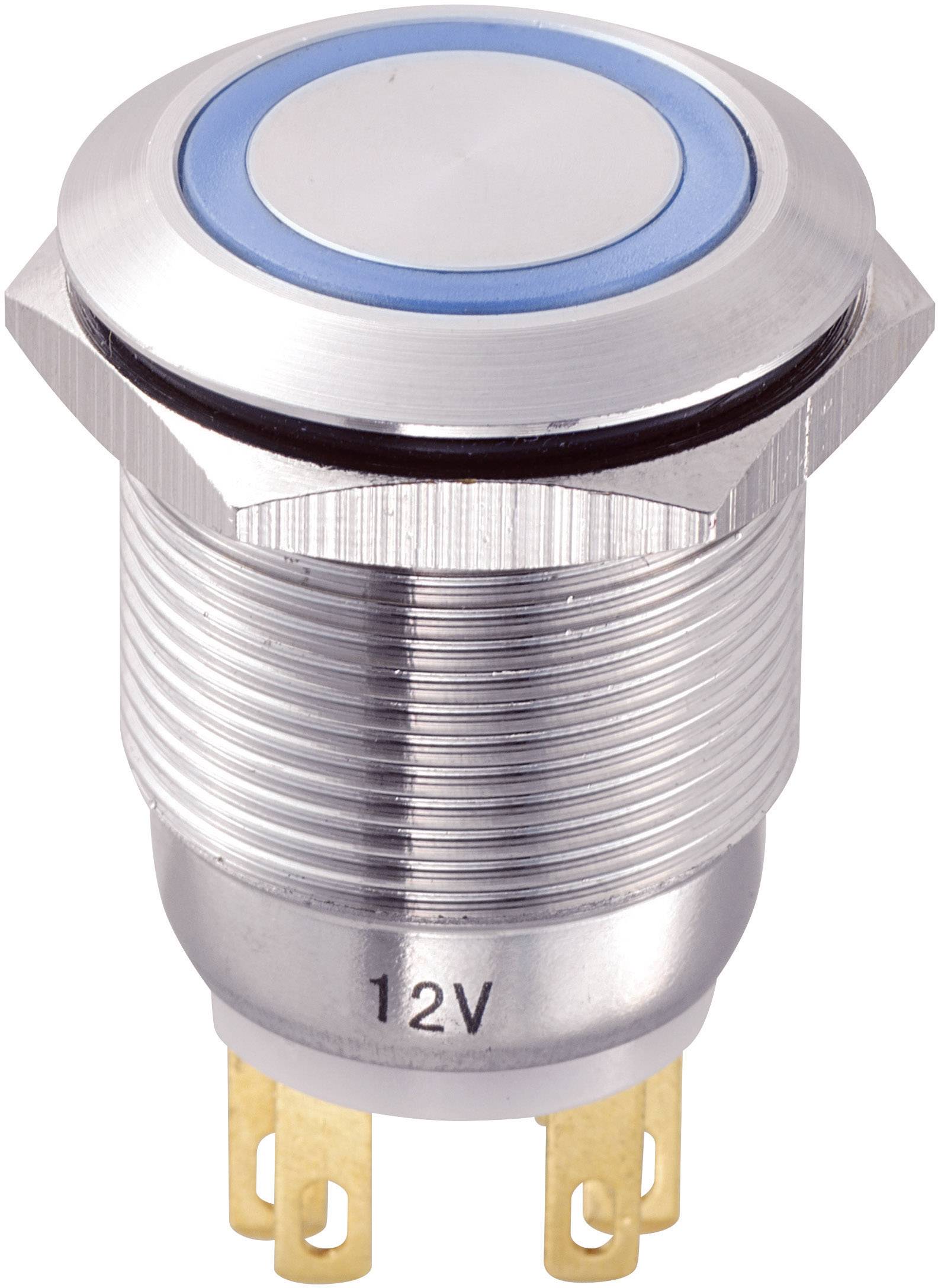 TRU COMPONENTS TC-8904668 LAS1-GQ-11E/B/12V Vandalismusgeschützter Drucktaster 250 V/AC 3A 1 x Aus/(Ein) tastend Blau 1St.