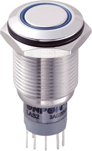 LAS2GQF-22ZE/B/12V/S/P Vandalismusgeschützter Druckschalter 250 V/AC 3A 2 x Ein/Ein