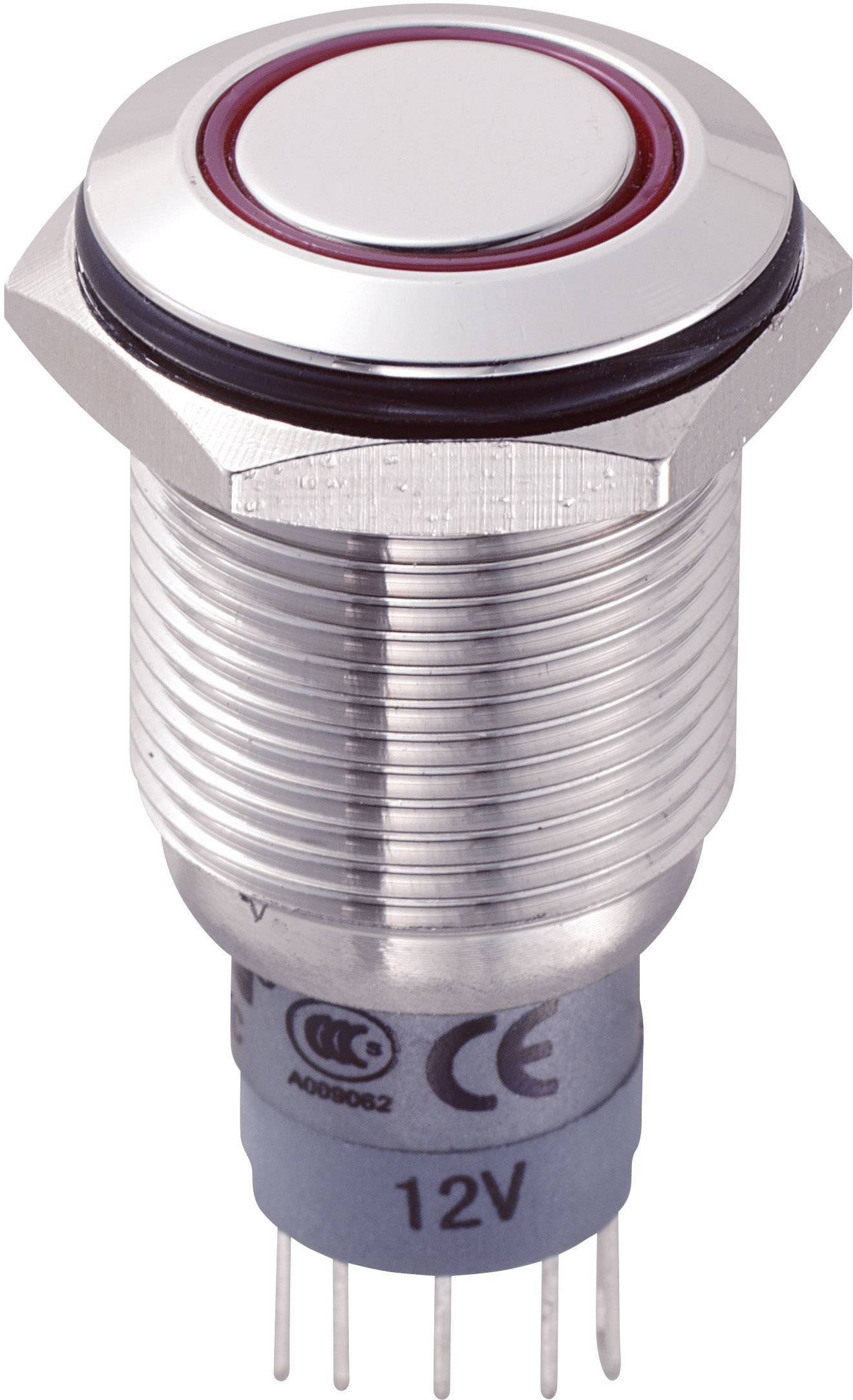 TRU Components LAS2GQF-11E/R/12V/S/P Vandalismusgeschützter Drucktaster 250 V/AC 3 A 1 x Ein/(Ein)