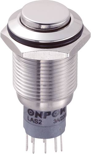 TRU Components 701920 LAS2GQH-22/S/P Vandalismusgeschützter Drucktaster 250 V/AC 3 A 2 x Ein/(Ein)