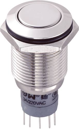 TRU Components 701931 LAS2GQF-22/N/P Vandalismusgeschützter Drucktaster 250 V/AC 3 A 2 x Ein/(Ein)