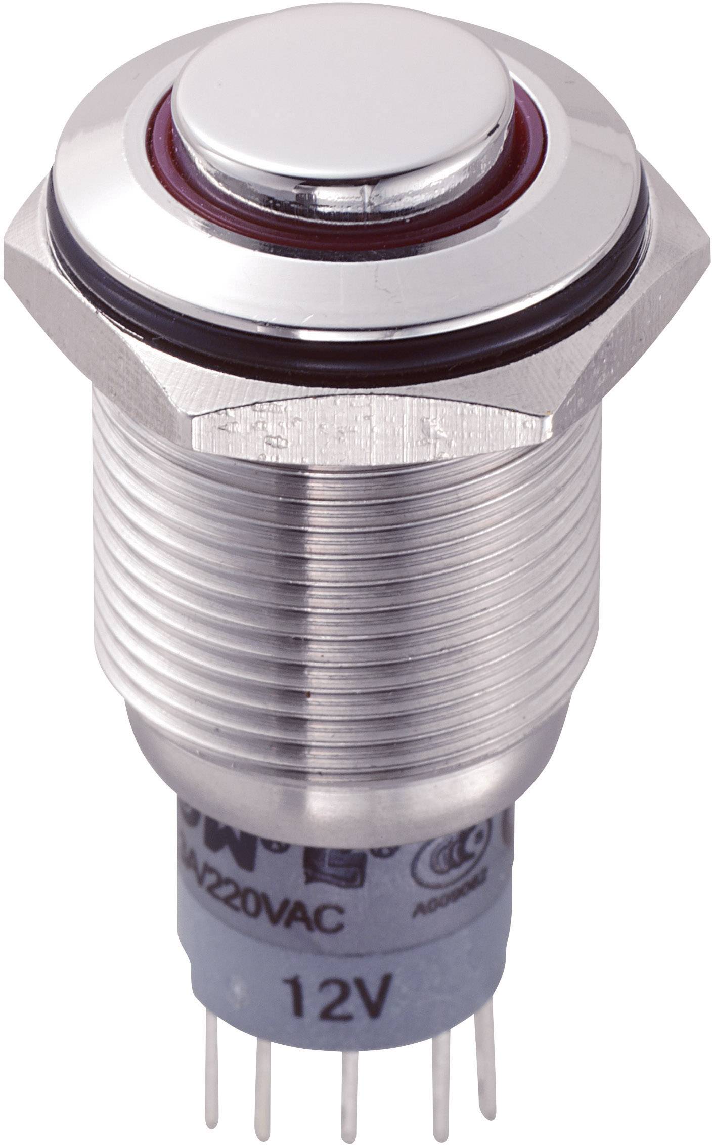 TRU Components 701945 LAS2GQH-11E/R/12V/S/P Vandalismusgeschützter Drucktaster 250 V/AC 3 A 1 x Ein