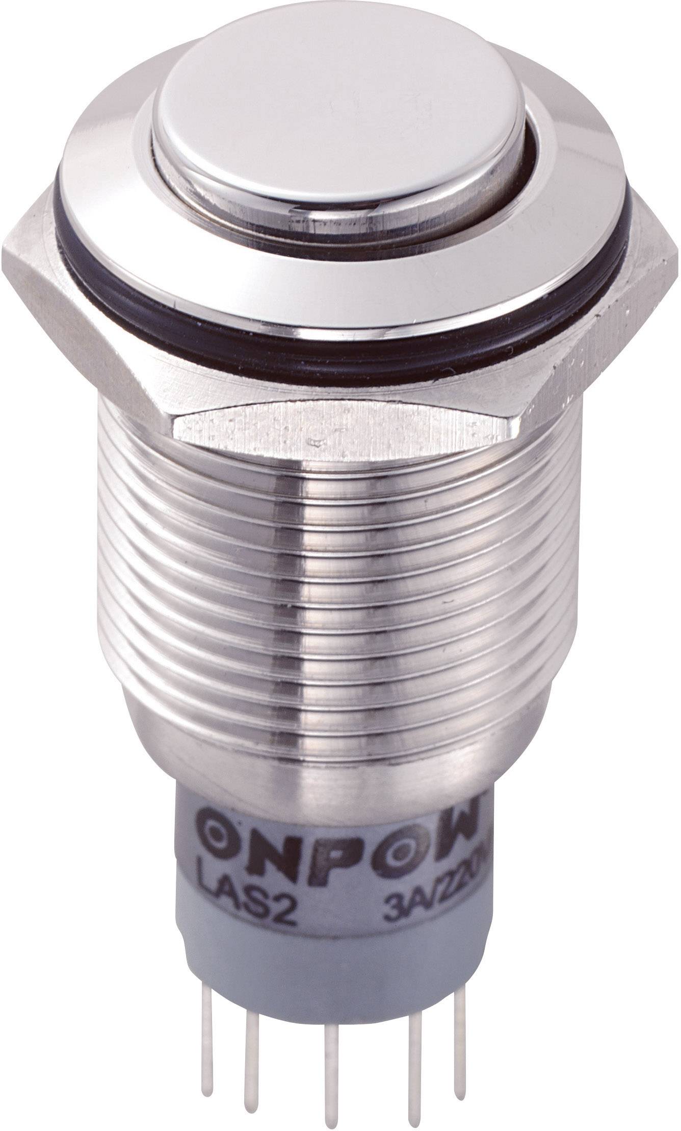 TRU Components 701956 LAS2GQH-22Z/S/P Vandalismusgeschützter Druckschalter 250 V/AC 3A 2 x Ein/Ein rastend IP67 1St.