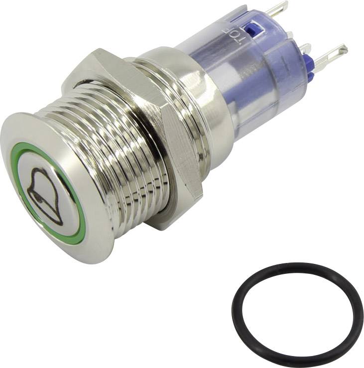 TRU Components LAS2-GQF-11E/B/12V/N Vandalismusgeschützter Drucktaster 250 V/AC 3 A 1 x Aus/(Ein) t
