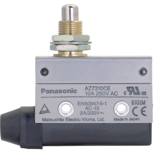 Interrupteur de fin de course Panasonic AZ7310CEJ AZ7310CEJ 115 V/DC, 250 V/AC 10 A poussoir avec filetage à rappel IP64 1 pc(s)