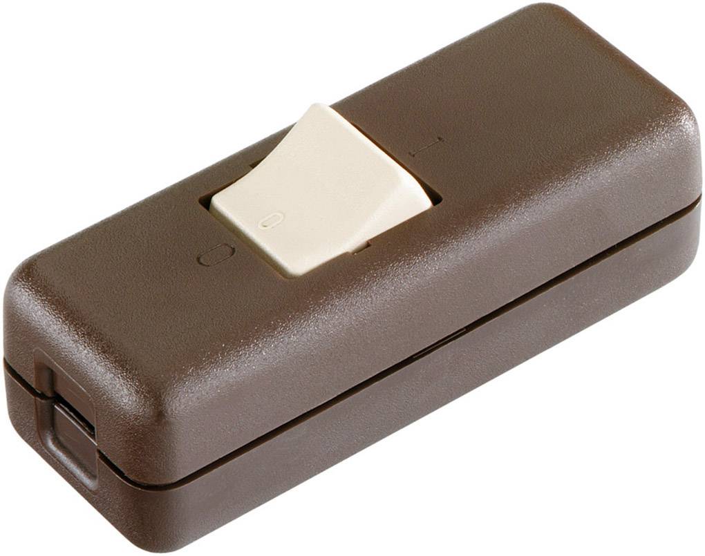 InterBär 8010.009.01 Schnurschalter Braun, Beige 2 x Aus/Ein 10A 1St.