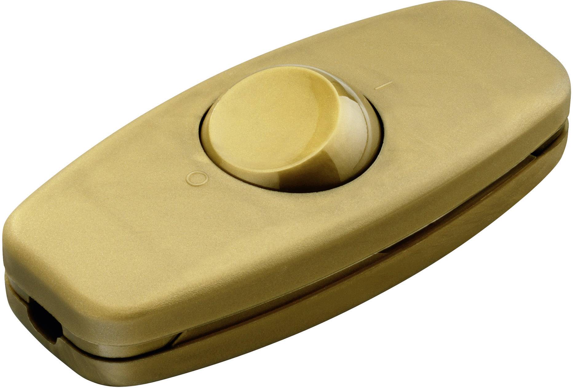 InterBär 5052-010.01 Schnurschalter Gold 2 x Aus/Ein 2A 1St.