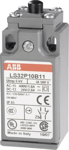 ABB LS32P10B11 Endschalter 400 V/AC 1.8A Stößel tastend IP65 1St.