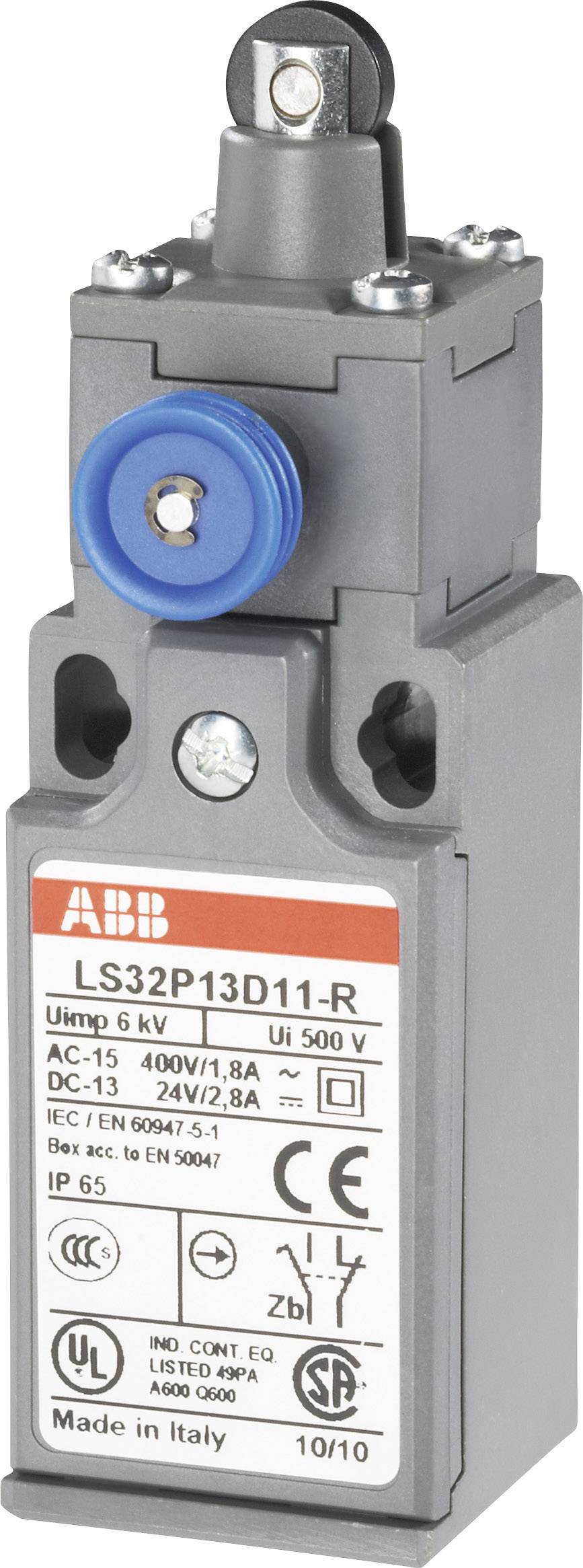 ABB 1SBV020313R1411 LS32P13D11-R Endschalter 400 V/AC 1.8A Rollenstößel tastend IP65 1St.