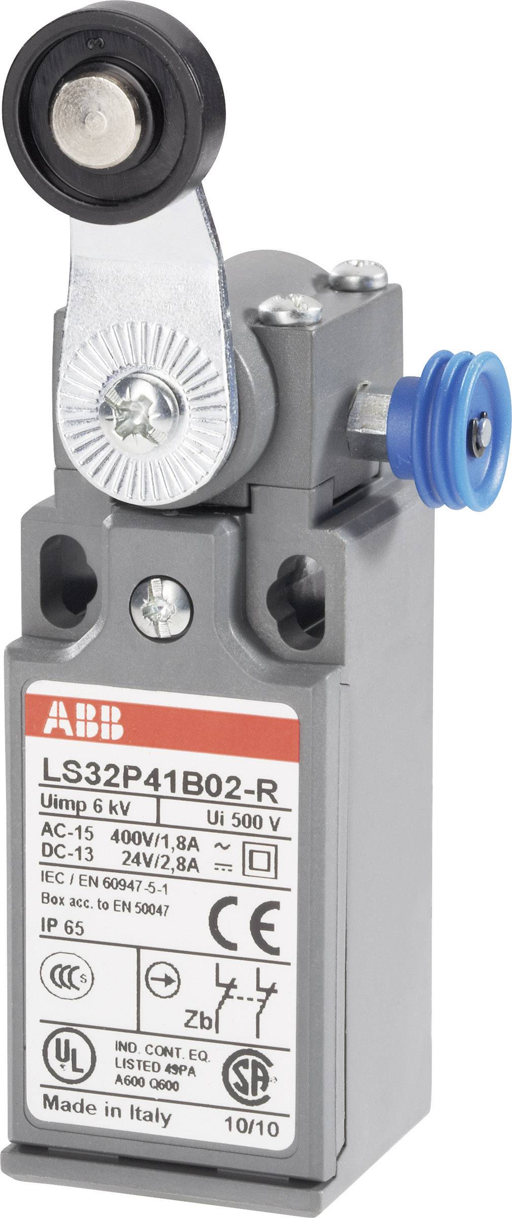 ABB 1SBV020341R1202 LS32P41B02-R Endschalter 400 V/AC 1.8 A Rollenhebel tastend IP65 1 St.