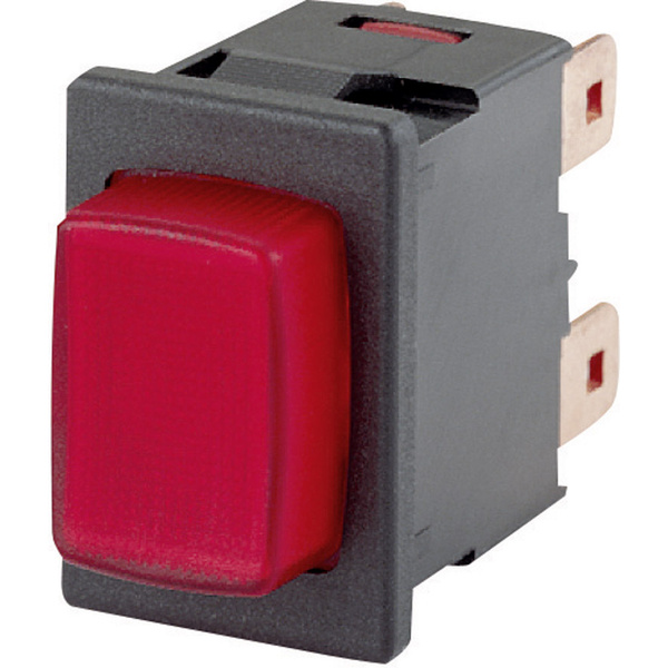 Marquardt 1686.1101 Druckschalter 250 V/AC 16A 1 x Ein/Aus rastend Rot (L x B) 21mm x 15mm IP40 1St.