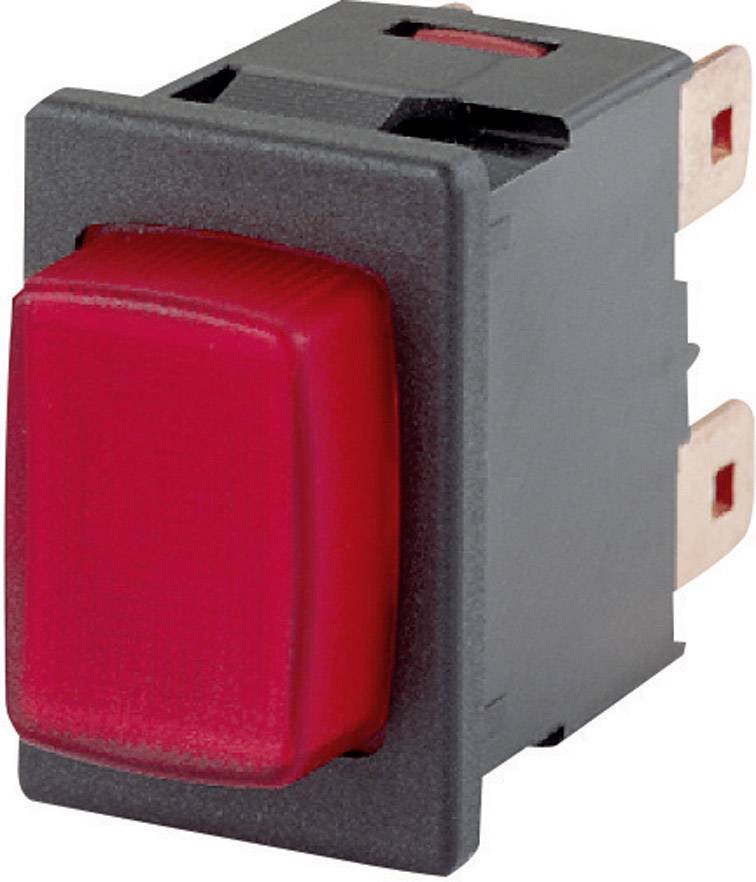 Marquardt 1686.1101 Druckschalter 250 V/AC 16A 1 x Ein/Aus rastend Rot (L x B) 21mm x 15mm IP40 1St.