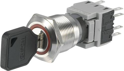 LAS1-BGQ-22Y/32 Schlüsselschalter 250 V/AC 5A 2 x Ein/Aus/(Ein) 2 x 90° IP40 1St.