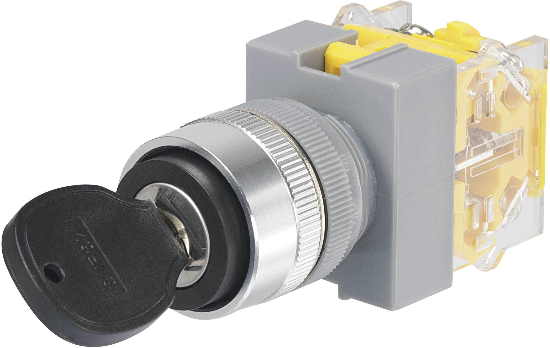 TRU Components 704480 Y090-A-11Y/21 Schlüsselschalter 250 V/AC 5A Aus/Ein 1 x 90° IP40 1St.