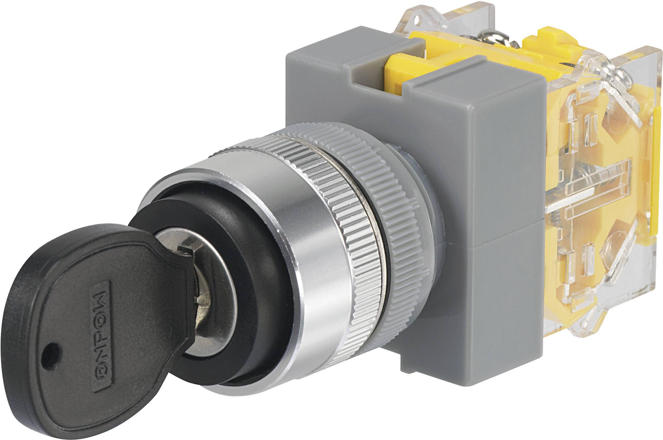 TRU Components 704536 Y090-A-20Y/33 Schlüsselschalter 250 V/AC 5 A 2 x Aus/(Ein) 2 x 45 ° IP40 1 St