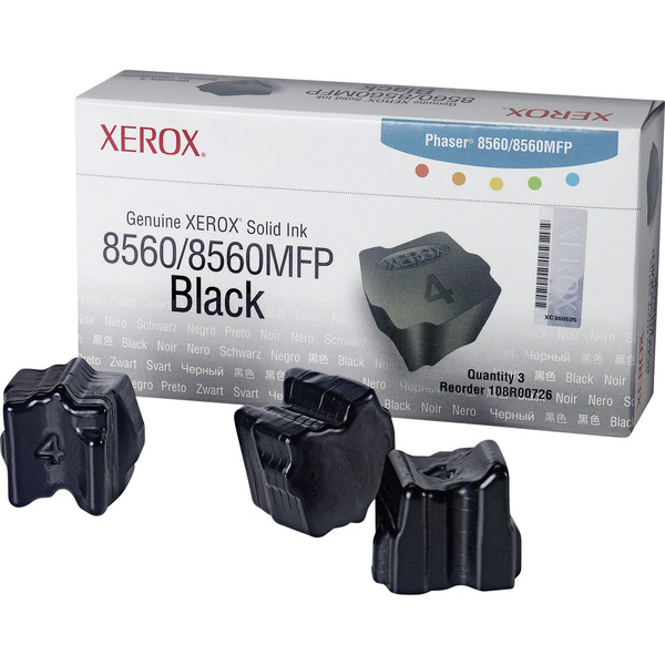 Xerox 108R00726 Phaser 8560 8560MFP Solid Ink Series Festtinte Original Schwarz 3 St.