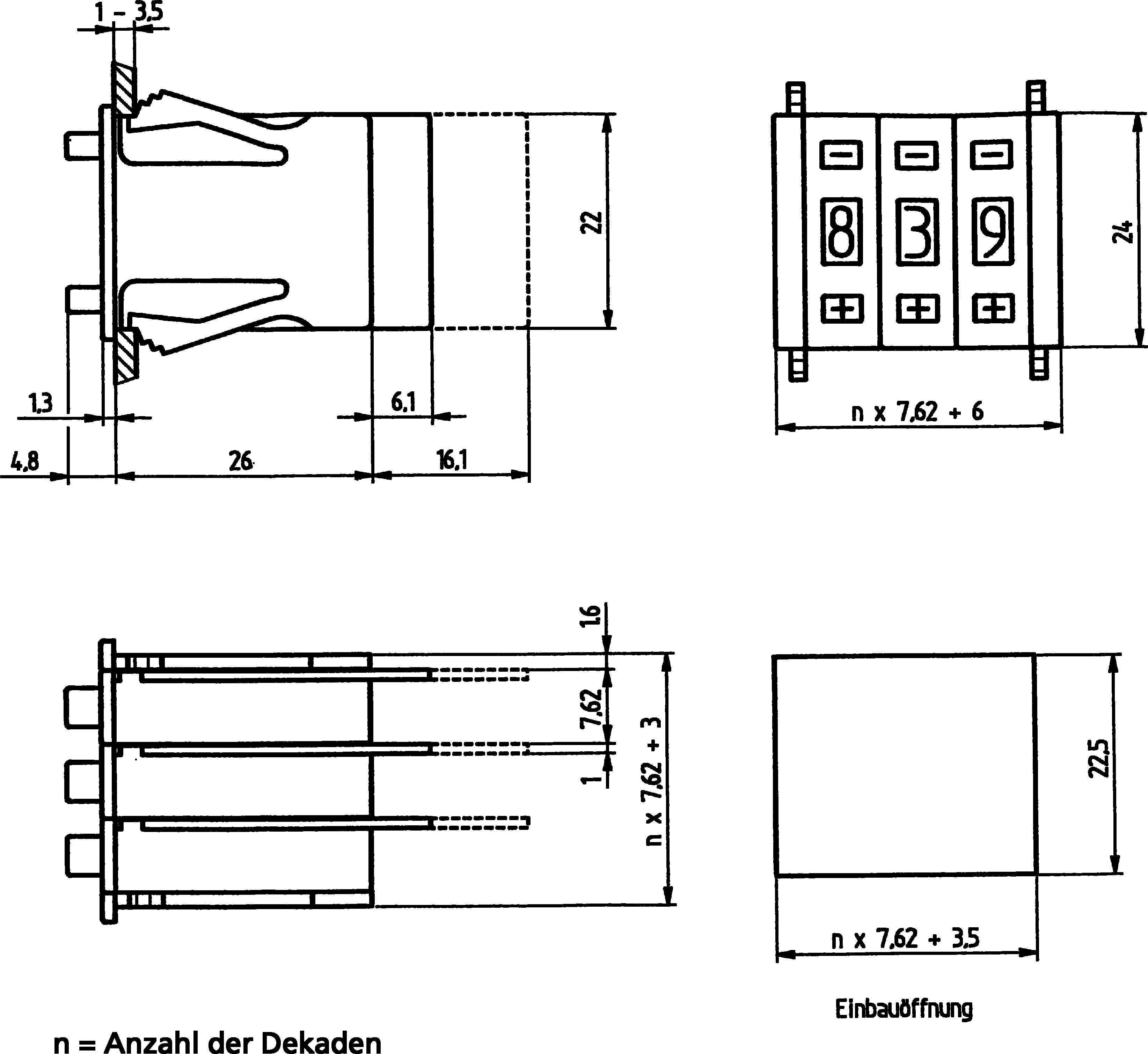 Hartmann PTR 130004 SMC-D-111-AK-2 Codierschalter Dezimal 0-9 Schaltpositionen 10 1St.