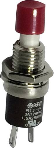 TRU Components TC-R13-24B1-05 RD Drucktaster 250 V/AC 1.5 A 1 x Ein/(Aus) tastend Rot