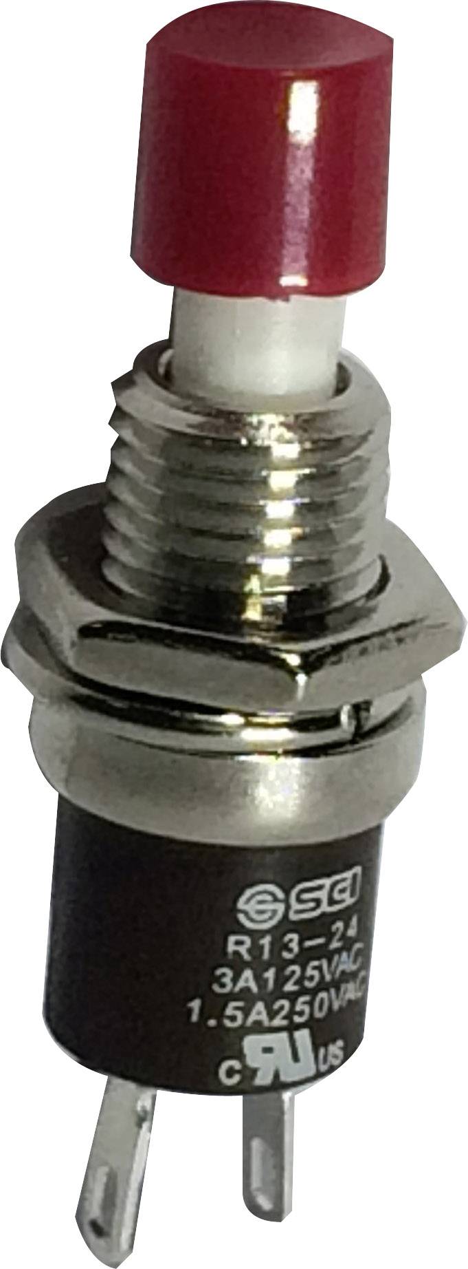 TRU Components TC-R13-24B1-05 RD Drucktaster 250 V/AC 1.5A 1 x Ein/(Aus) tastend Rot