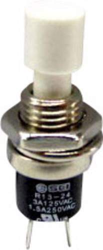 TRU Components TC-R13-24B1-02 WT Drucktaster 250 V/AC 1.5 A 1 x Ein/(Aus) tastend Weiß