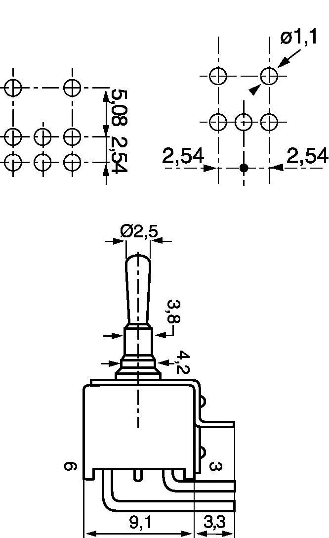 APEM TL36W010400 TL36W010400 Kippschalter 48V DC/AC 0.5A 1 x Ein/Ein rastend 1St.