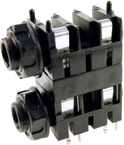 Cliff FCR1120 Klinken-Steckverbinder 6.35 mm Buchse, Einbau horizontal Polzahl: 2 Mono Schwarz 1 St