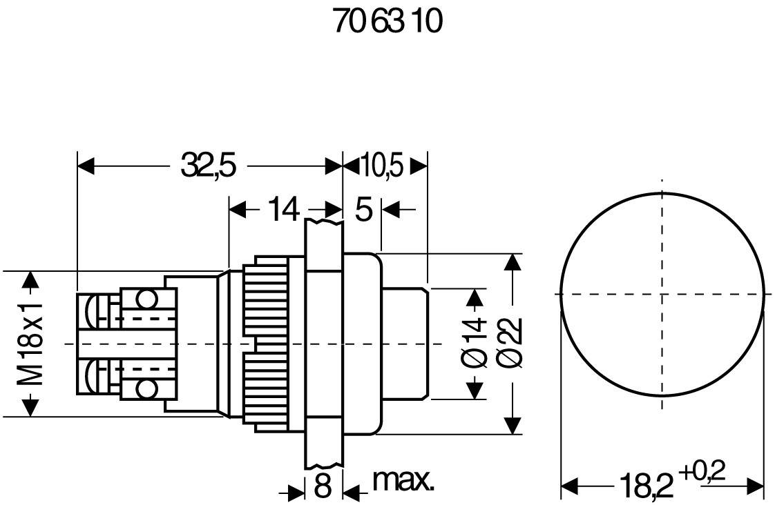 RAFI 1.01.102.001/0301 101102001.0301 Drucktaster 250 V/AC 2 A 2 x Aus/(Ein) tastend 1 St.