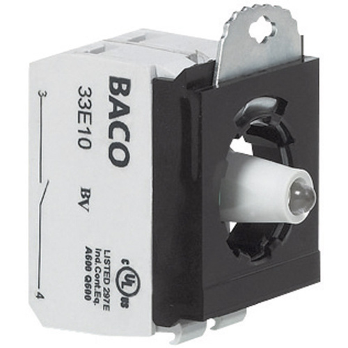 BACO 333ERAGL10 Kontaktelement, LED-Element mit Befestigungsadapter 1 Schließer Grün tastend 24V 1St.