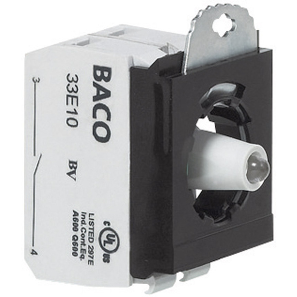 BACO BA333EAYL10 Kontaktelement, LED-Element mit Befestigungsadapter 1 Schließer Gelb tastend 24V 1St.