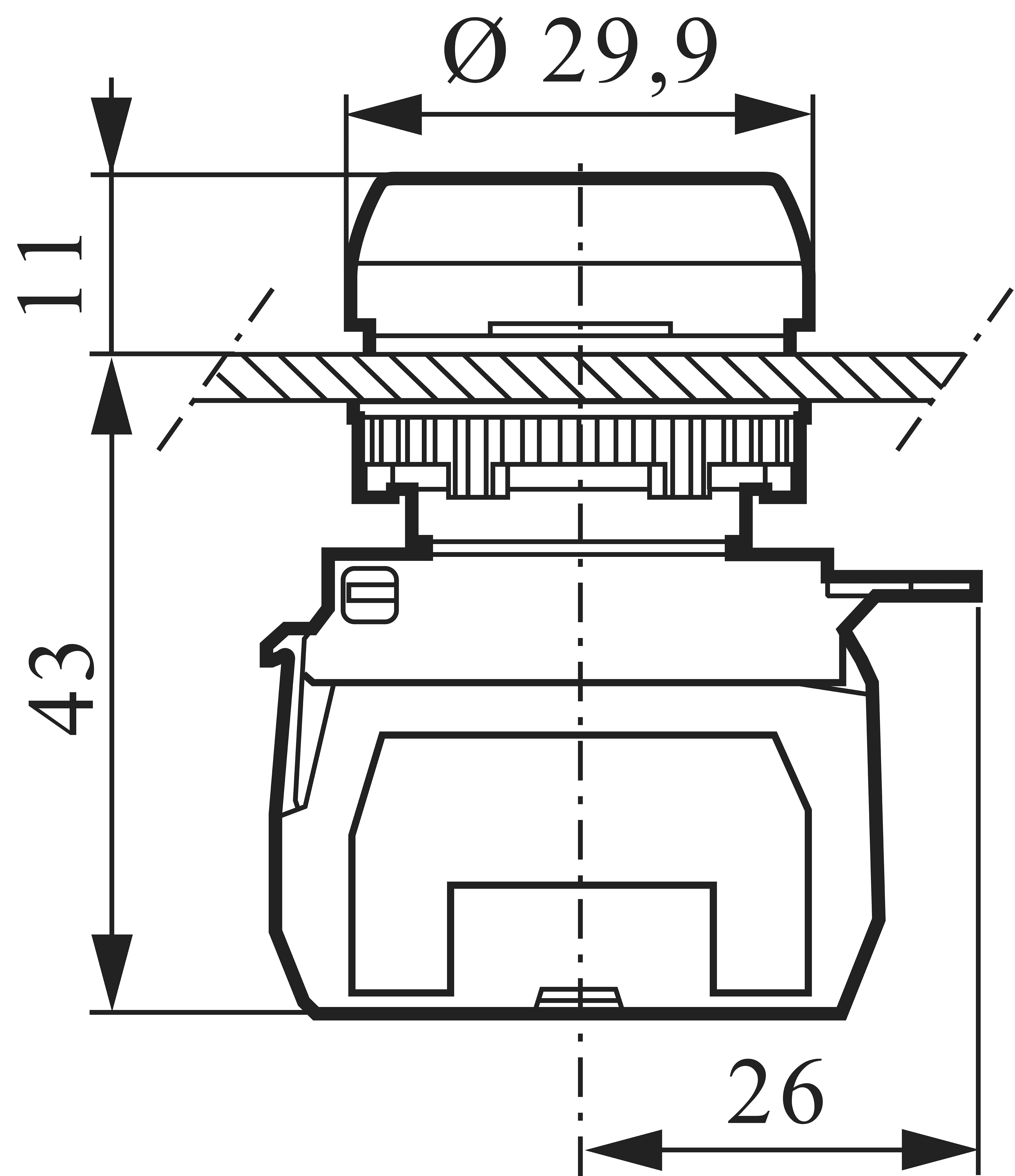 BACO 333ER02 Kontaktelement mit Befestigungsadapter 2 Öffner tastend 600V 1St.