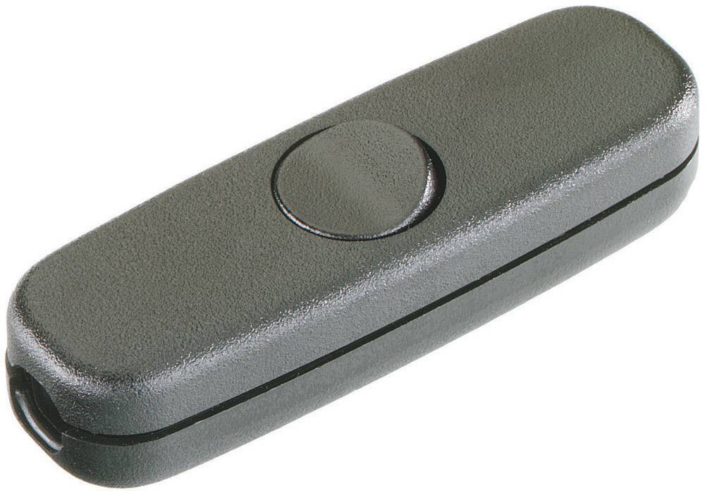 InterBär 5055-004.01 Schnurschalter Schwarz 1 x Aus/Ein 3A 1St.