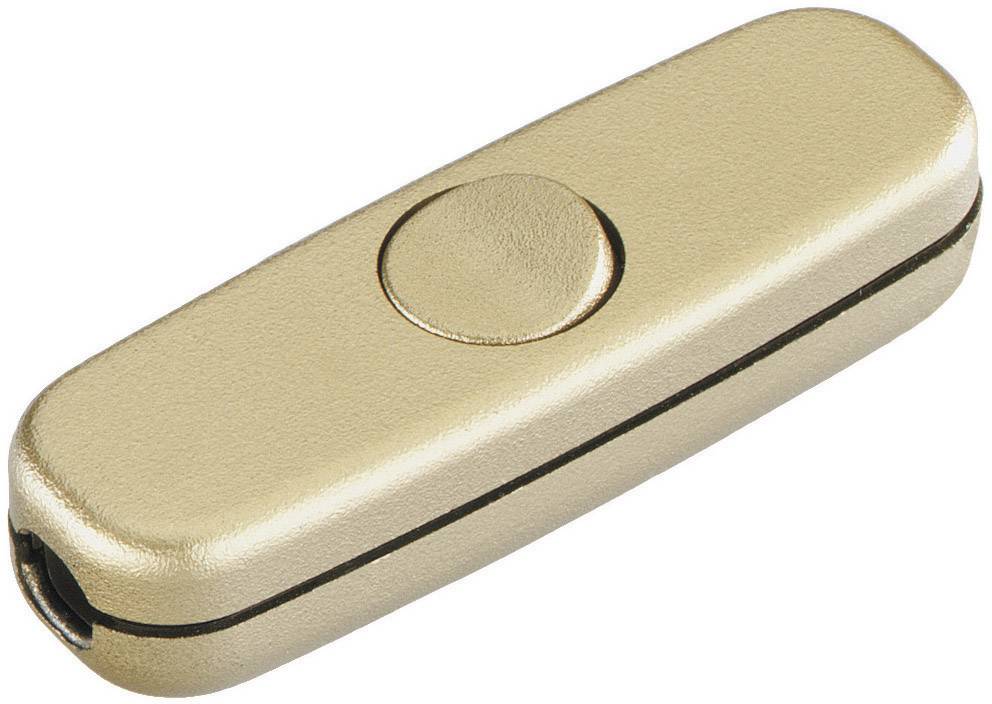 InterBär 5055-010.01 Schnurschalter Gold 1 x Aus/Ein 3 A 1 St.