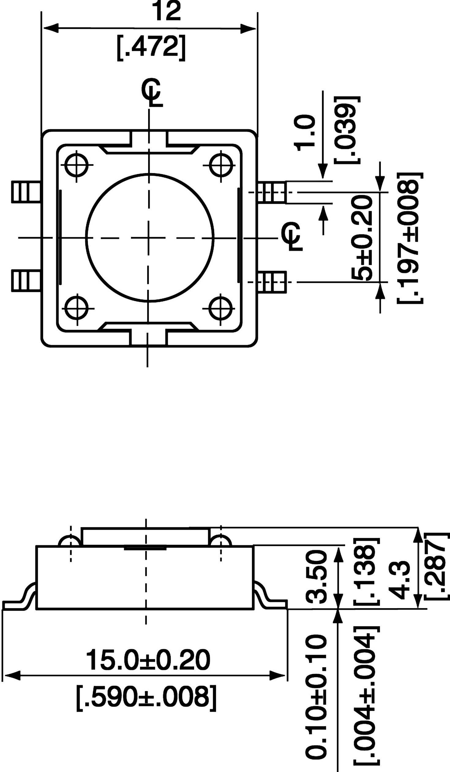 APEM DTSM-21N-V-B DTSM-21N-V-B Drucktaster 12 V/DC 0.05A 1 x Aus/(Ein) tastend (L x B x H) 12 x 12 x 4.3mm