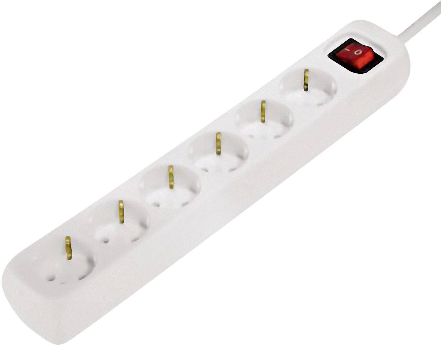 Hama 00030533 Steckdosenleiste mit Schalter 6fach Weiß Schutzkontakt 1 St.