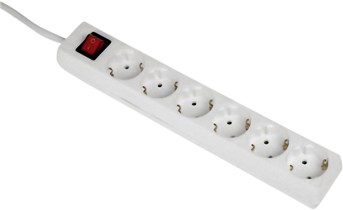 Hama 00108833 Steckdosenleiste mit Schalter 6fach Weiß Schutzkontakt 1 St.