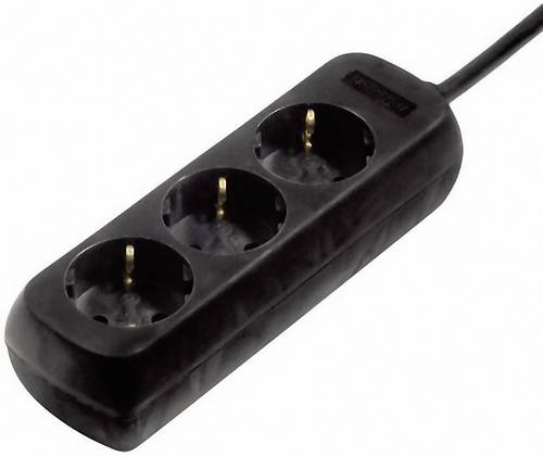Hama 00108841 Steckdosenleiste ohne Schalter 3fach Schwarz Schutzkontakt 1St.