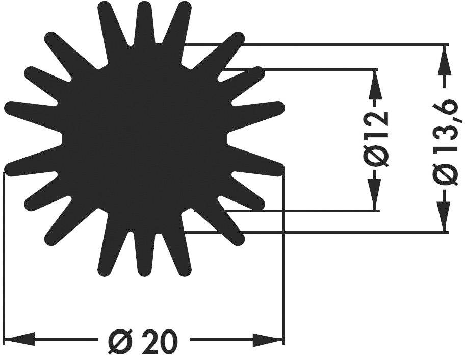 Fischer Elektronik 10021667 SK 585 15 SA LED-Kühlkörper 6.1 K/W (Ø x H) 20 mm x 15 mm