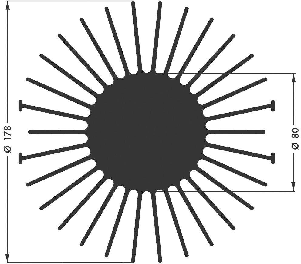 Fischer Elektronik 10021727 SK 590 20 SA LED-Kühlkörper 1.4 K/W (Ø x H) 178 mm x 20 mm