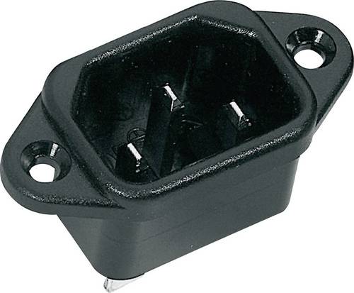 K & B 42R021212 Kaltgeräte-Steckverbinder 42R Stecker, Einbau vertikal Gesamtpolzahl: 2 + PE 10 A S