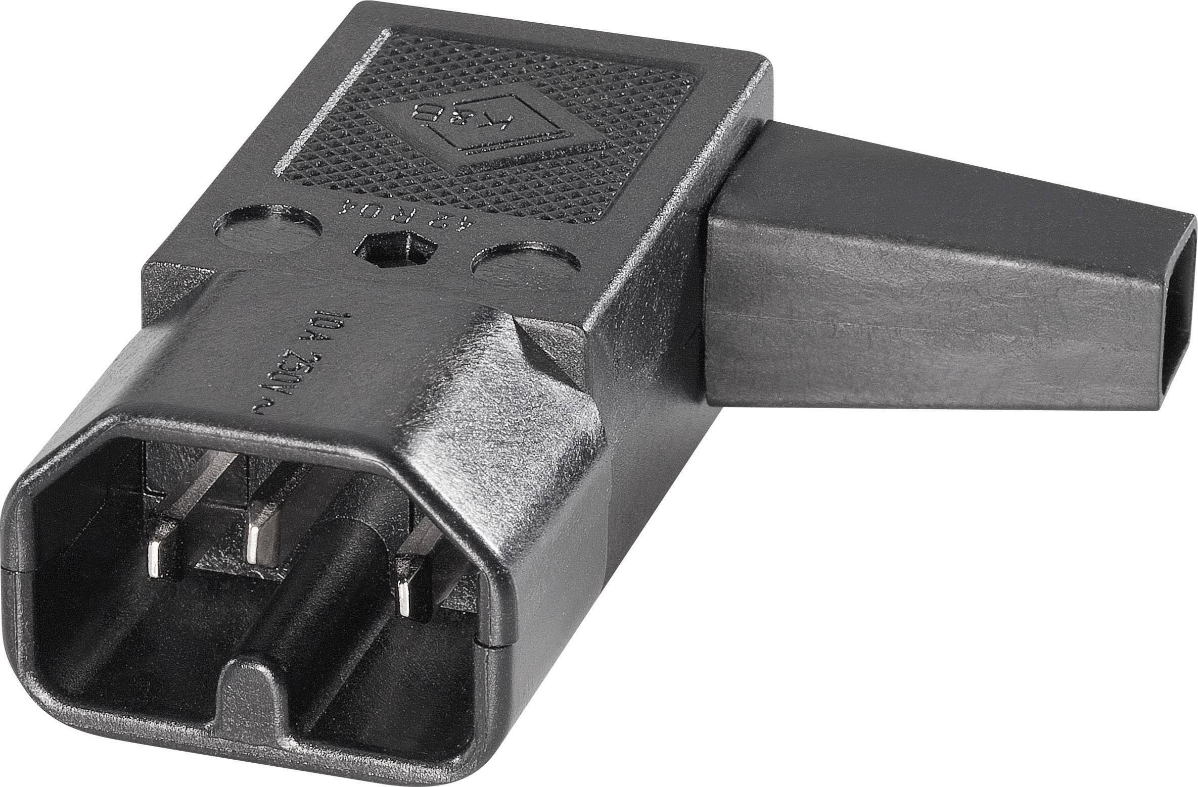 K & B 42R042211 Warmgeräte-Steckverbinder 42R Stecker, gewinkelt Gesamtpolzahl: 2 + PE 10 A Schwarz