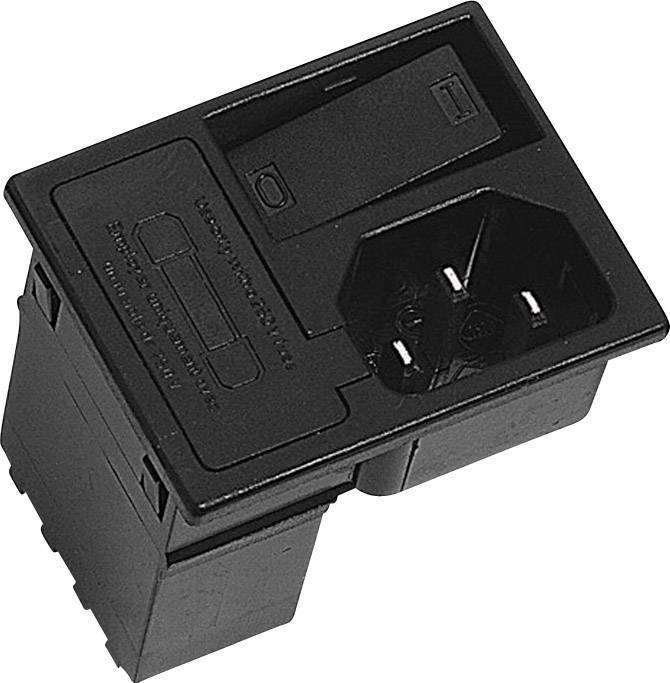 K & B 42R3731404150 Kaltgeräte-Steckverbinder 42R Stecker, Einbau vertikal Gesamtpolzahl: 2 + PE 10A Schwarz 1St.