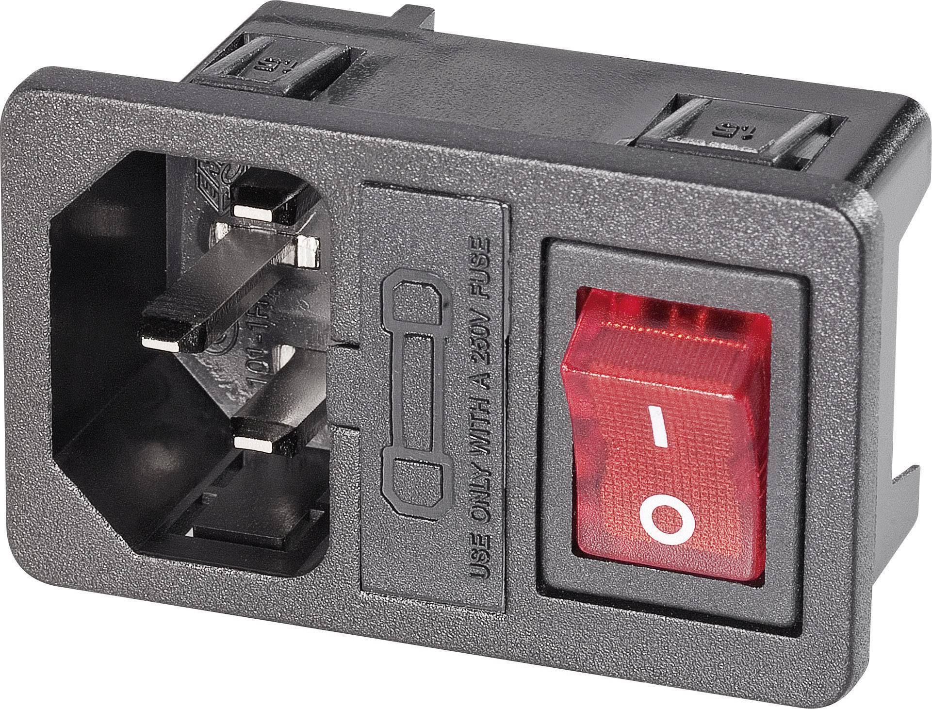 K & B 59JR101-1FRS-LR150 Kaltgeräte-Steckverbinder 59JR Stecker, Einbau vertikal Gesamtpolzahl: 2 + PE Schwarz 1St.