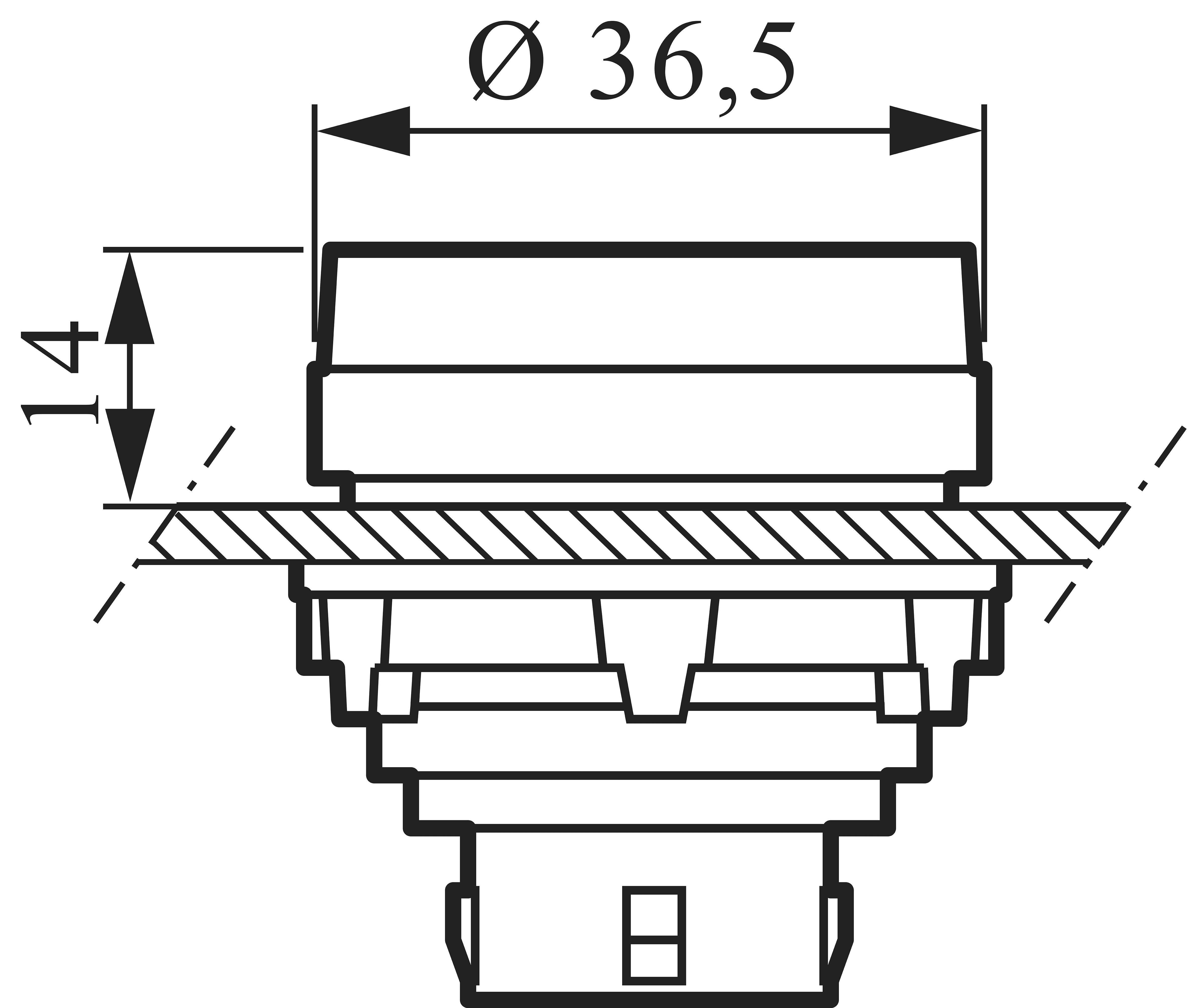 BACO 333ERAGL10 Kontaktelement, LED-Element mit Befestigungsadapter 1 Schließer Grün tastend 24V 1St.