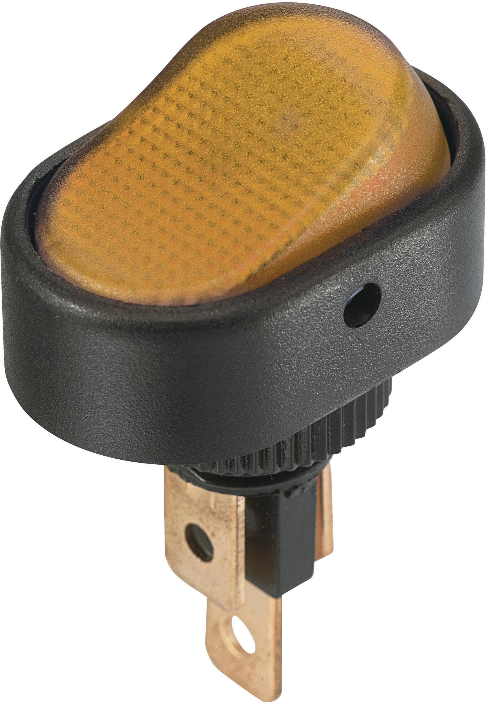 TRU Components Wippschalter TC-R13-133B3 12 V/DC 30 A 1 x Aus/Ein rastend 1 St. Gelb