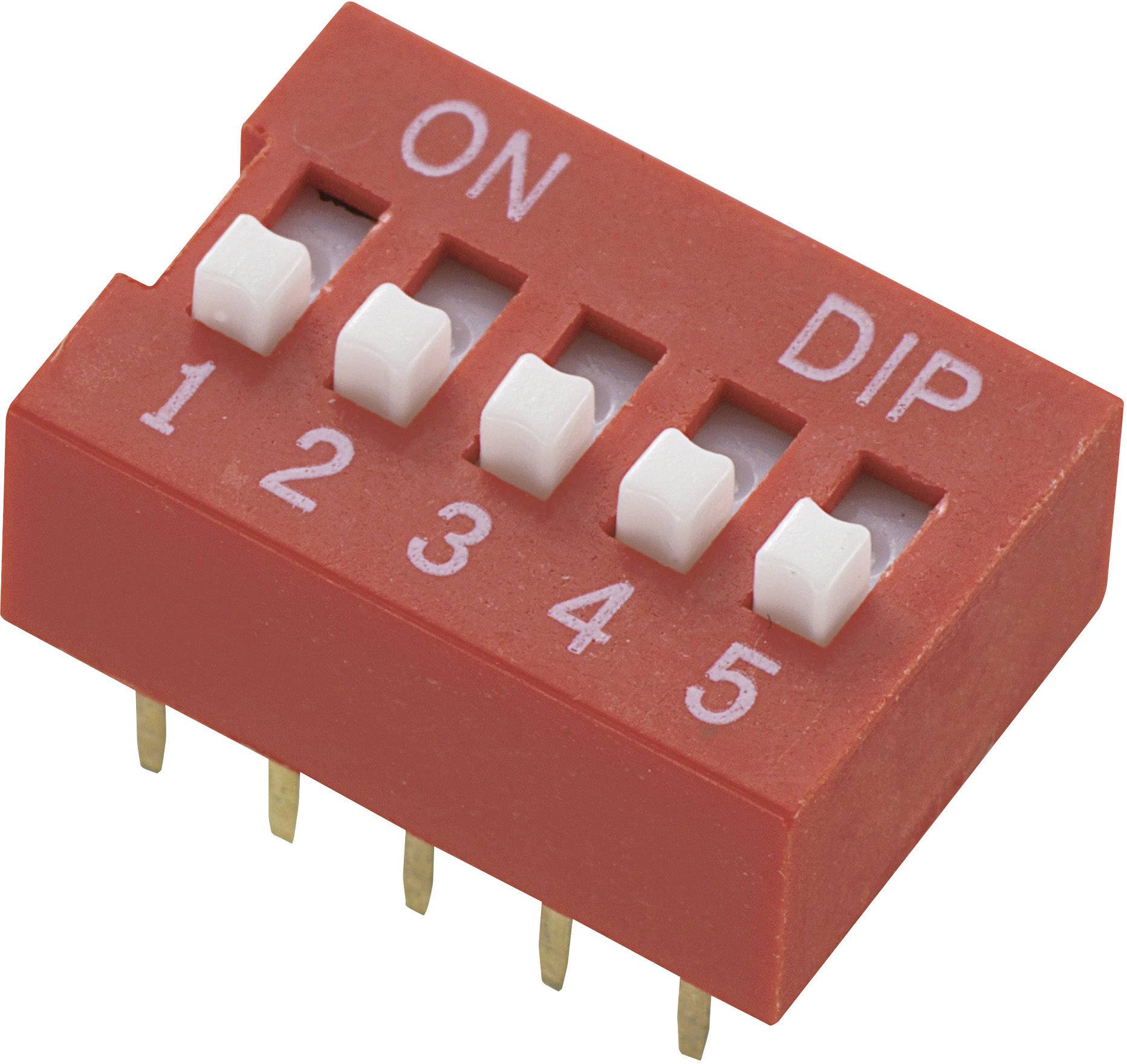 DIP Schalter Kodierschalter Switch 4 Positions Codierschalter RM 2.54mm Rot Blau