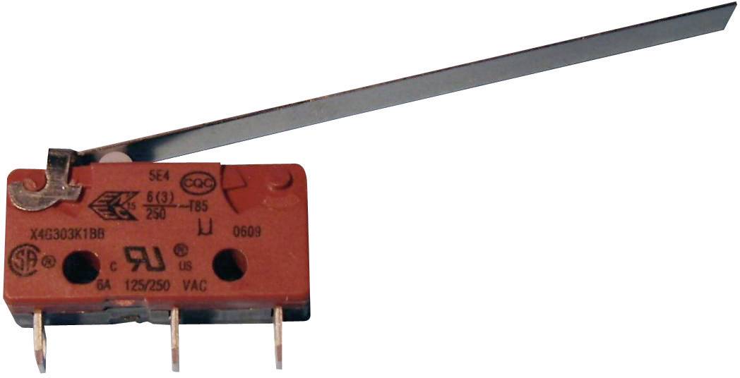 Burgess V3SUL Mikroschalter | 250V AC / 5A | IP67 | 1x Ein/(Ein) | Mit Anschlusskabeln